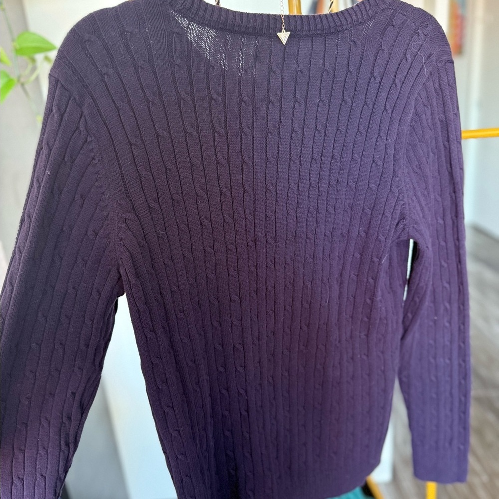 Croft and Barrow Purple Knit Sweater 100% cotton - Picture 5 of 5